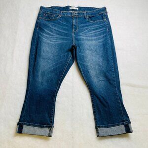 Levi's Strauss Gold Signature Womens Blue High Rise Capri Jeans Size 18/34